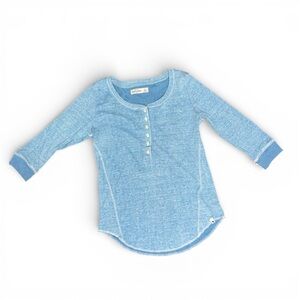 Abercrombie Kids Heather Light Blue 3/4 Sleeve Henley